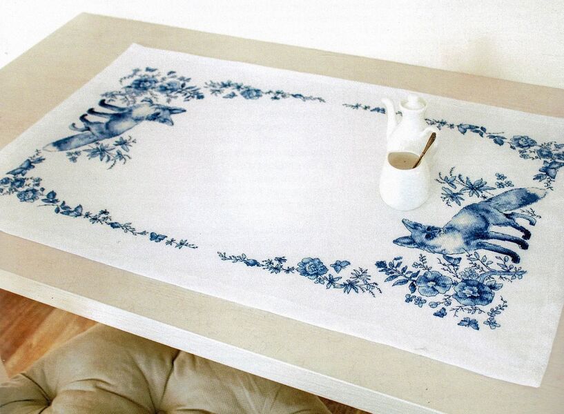 Blue Fox Table Runner