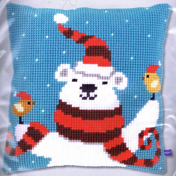 Happy Christmas Bear Cushion Front