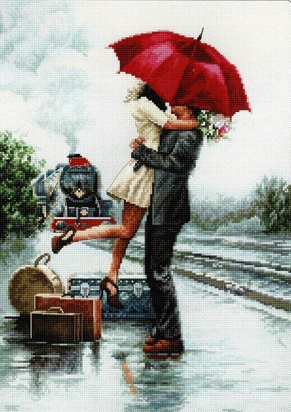 Couple at a Train Station