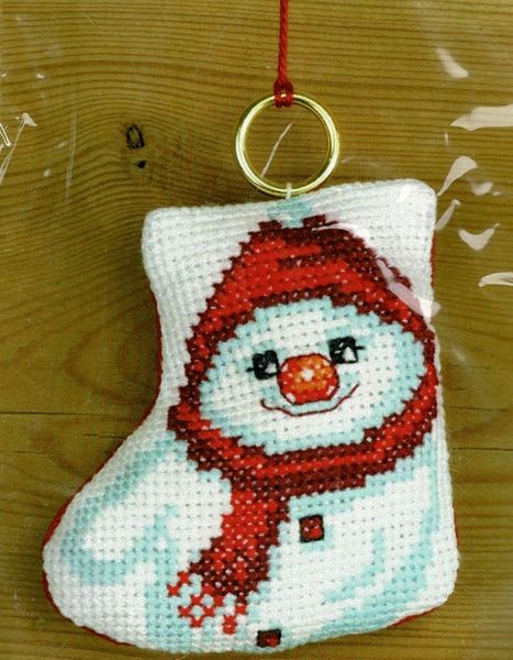 Snowman on a Stocking Christmas Tree Ornament