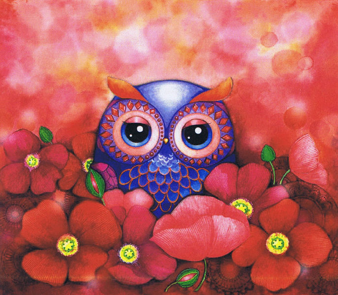 Owl in a Poppy Field
