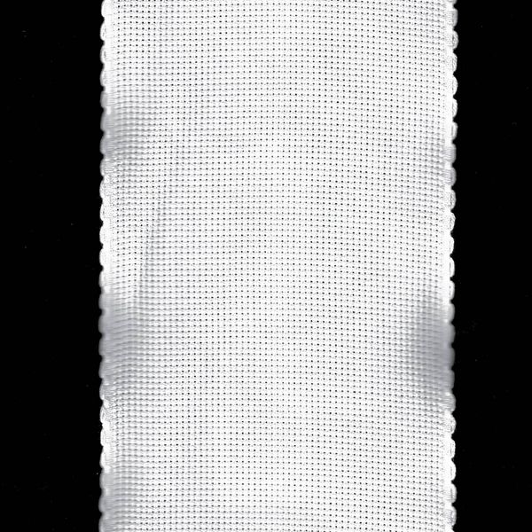 10 cms wide 15 count Aida band, White with zigzag edges