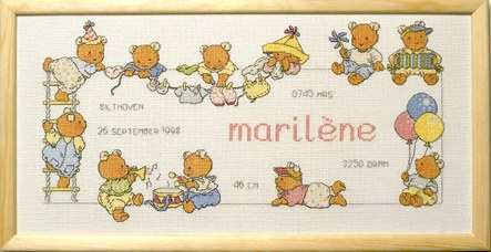 Happy Friends - Birth Sampler