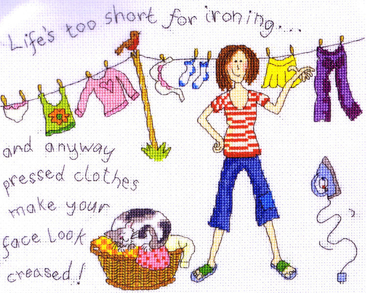 Home Truths - Ironing - cross stitch kit by Bothy Threads