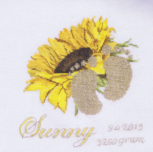 Birth Sampler Sunflower