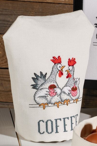 Chicken Talk with Coffee - Coffee Pot Cover