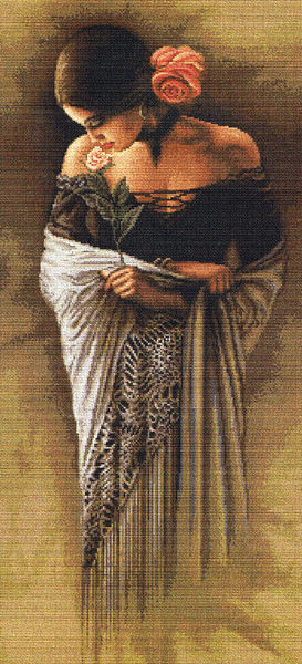 Spanish Lady with Rose