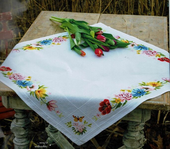 Colourful Flowers Tablecloth