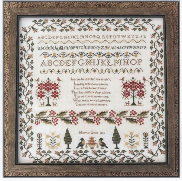 Harriet Silvey 1838 - Holly Border Sampler