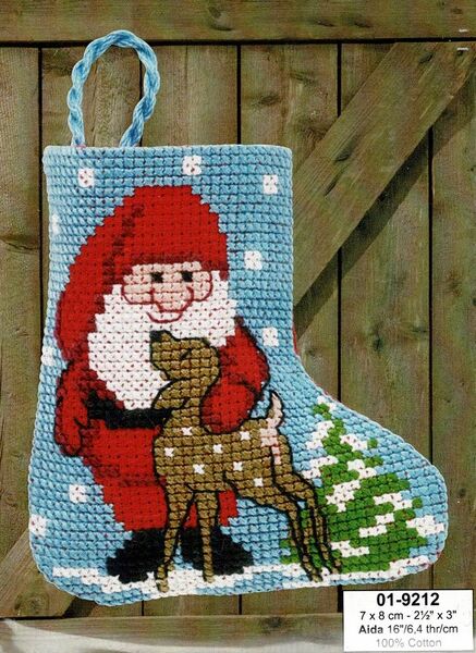 Santa and Deer Mini Stocking