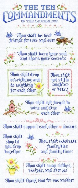 The Ten Commandments of the Sisterhood