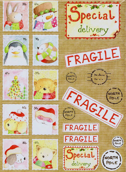 Special Delivery Glitter Stickers - Stamps and Seals