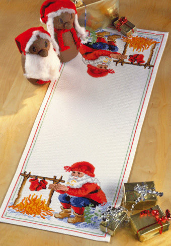 Santa by the Fire Christmas Table Runner
