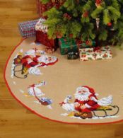 Santa with Geese Christmas Tree Skirt