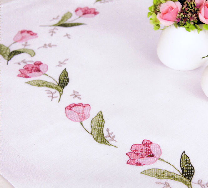 Pink Tulip Table Cover