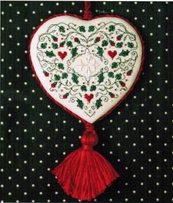 Holly & Hearts Hanging Ornament
