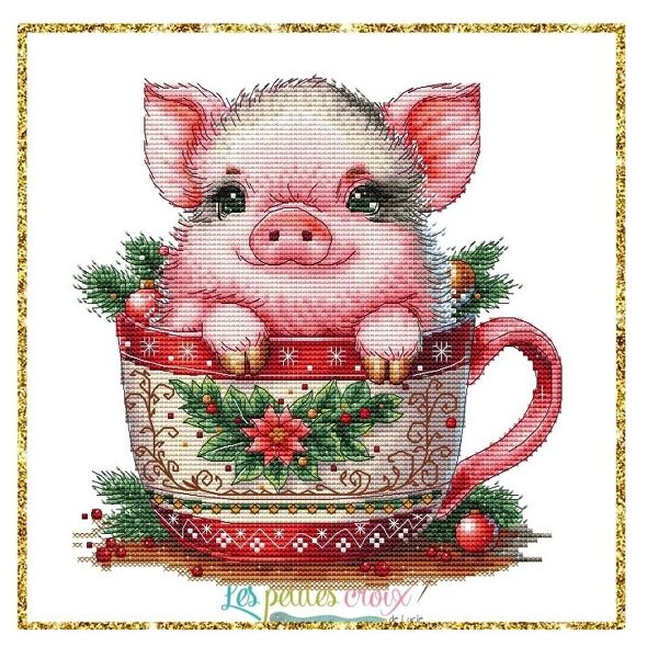 Christmas Animals Cup Pig