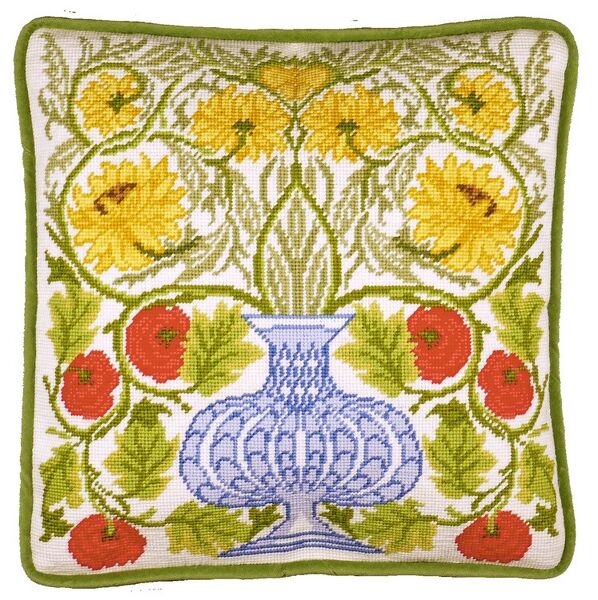 Vase of Roses - William Morris Style Cushion Front