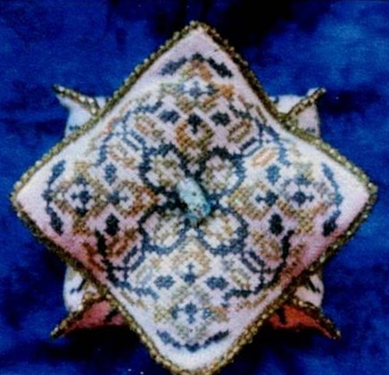 Blue Bead Biscornu (view 2)