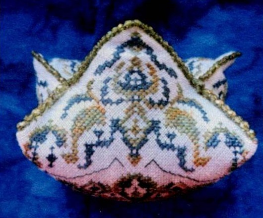 Blue Bead Biscornu (view 3)