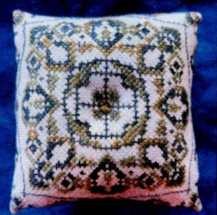 Blue Bead Biscornu (view 4)