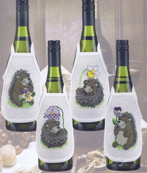 Hedgehog Wine Bottle Aprons