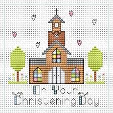 Tall Church Christening Boy Card