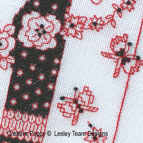 Floral Lady in Blackwork (view 3)