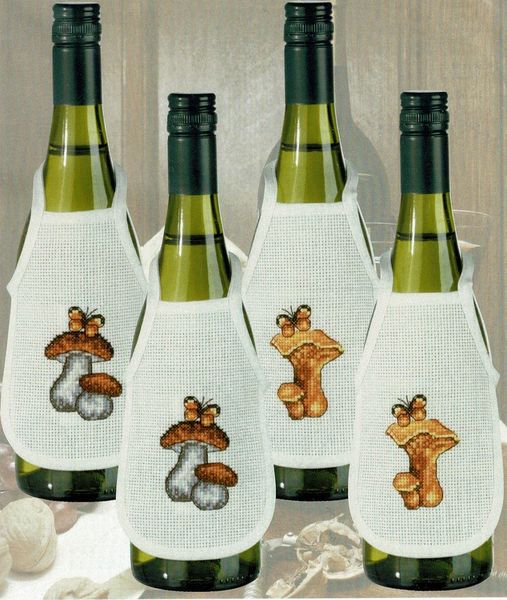 Mushroom Wine Bottle Aprons