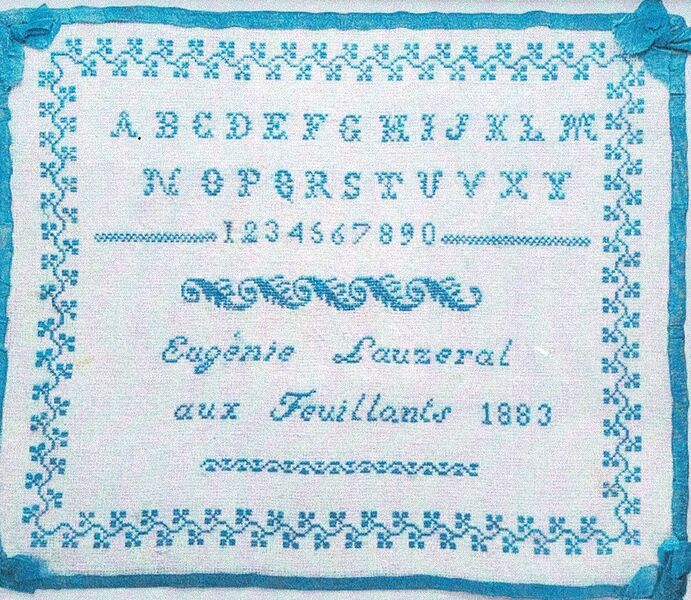 Eugenie Lauzeral 1883 Sampler