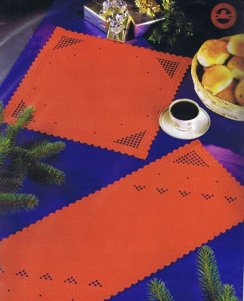 Red Hardanger Table Mats