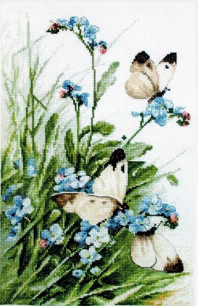 Butterflies and Bluebird Flowers