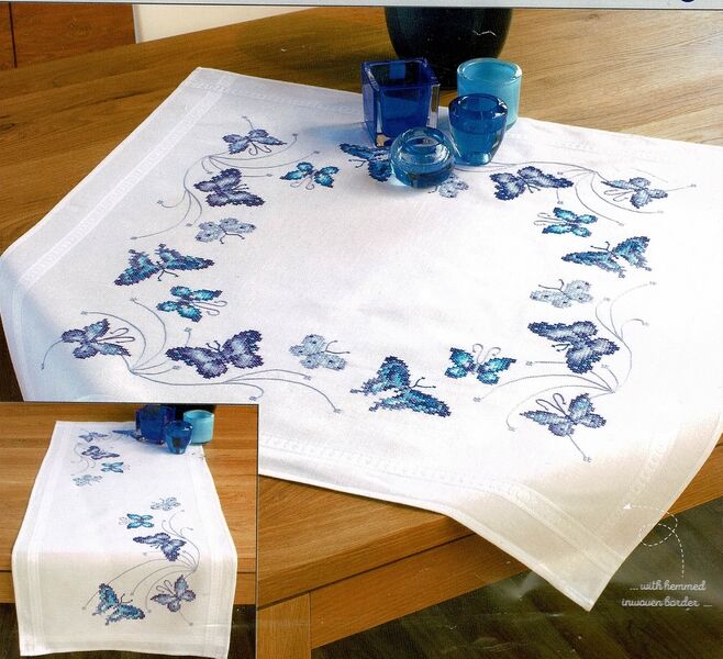 Blue Butterflies Table Cover