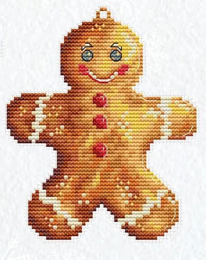 Winter Decorations - Christmas Stocking, Gingerbread Man, Flower and Heart (view 3)