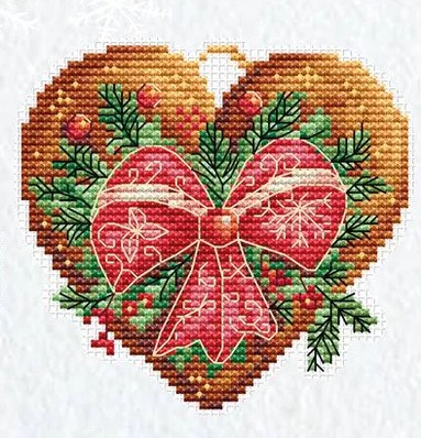 Winter Decorations - Christmas Stocking, Gingerbread Man, Flower and Heart (view 5)