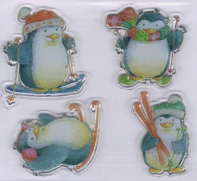 Special Delivery Clear Stamps - Skiing Penguins