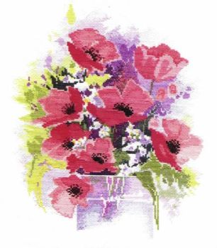 Poppies - cross stitch kit by Rose Swalwell
