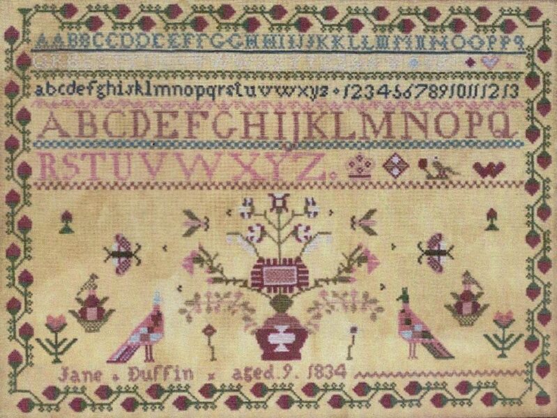 Jane Duffin Sampler 1834