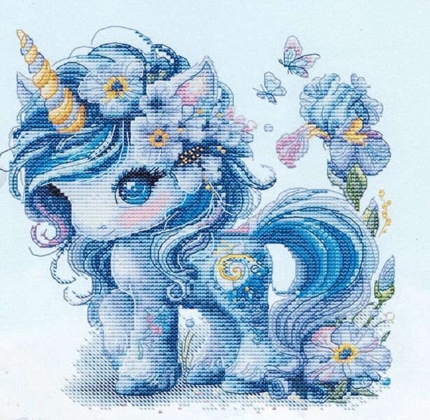 Unicorn Blue Flowers