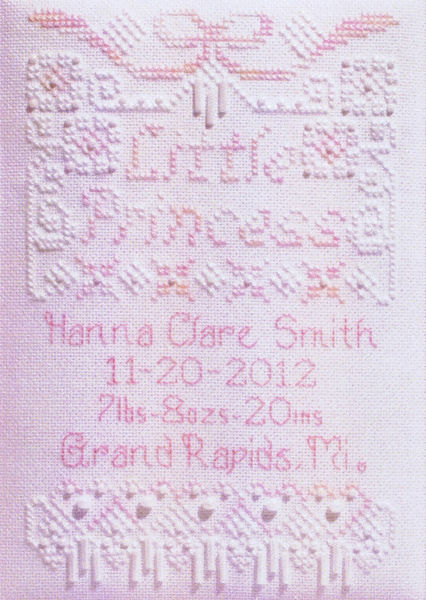 Little Princess Birth Sampler Cross Stitch Pattern By Stoney Creek