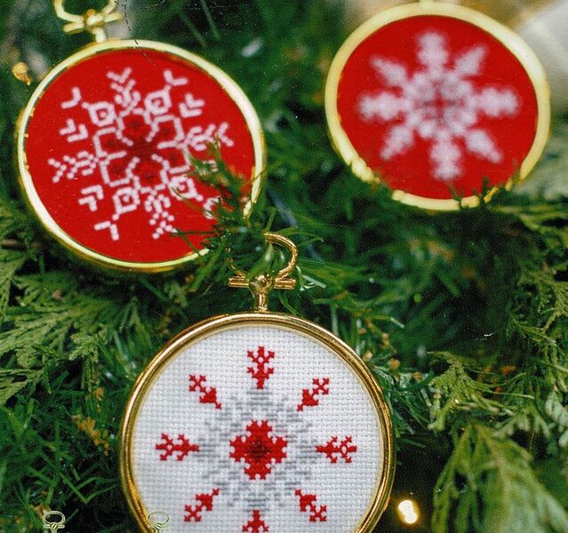 Three Snowflake Christmas Decorations