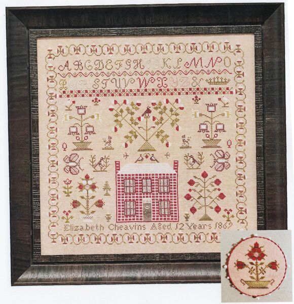 Elizabeth Cheavins 1869 Sampler & Pinwheel 