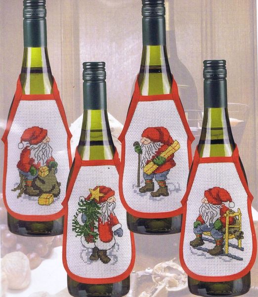 Santa's Helper Wine Bottle Aprons