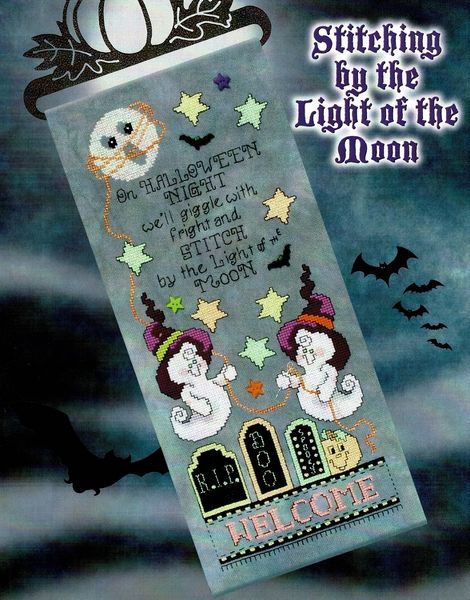 Download Stitching by the Light of the Moon - cross stitch pattern by Stoney Creek