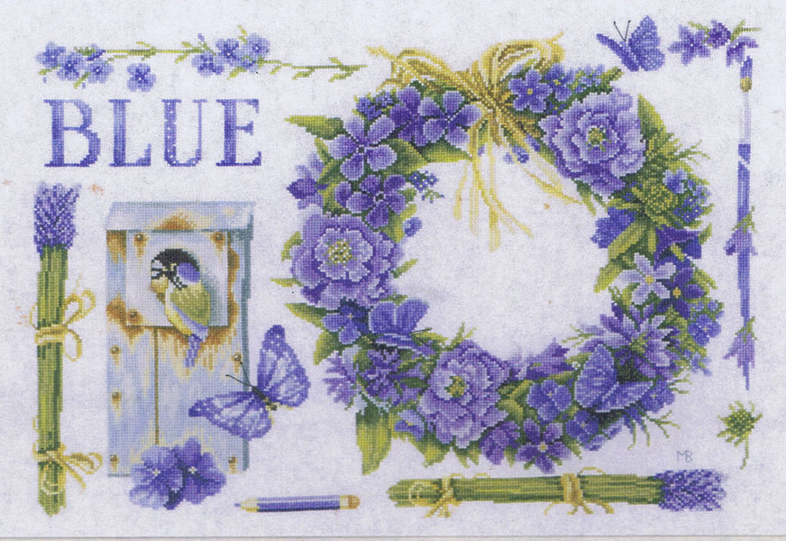 Lavender Wreath and Blue Tit