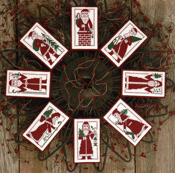 Redwork Santas