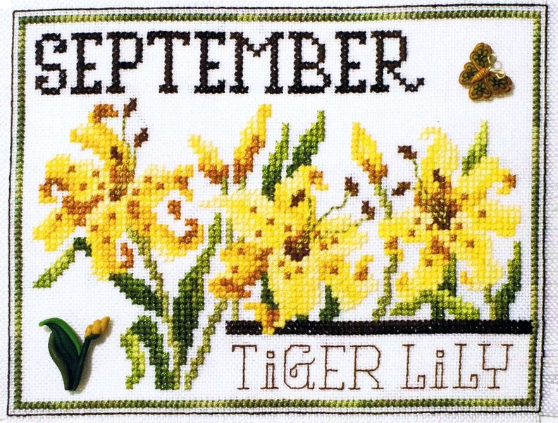 Flowers of the Month September - Tiger Lily - cross stitch pattern by Stoney Creek