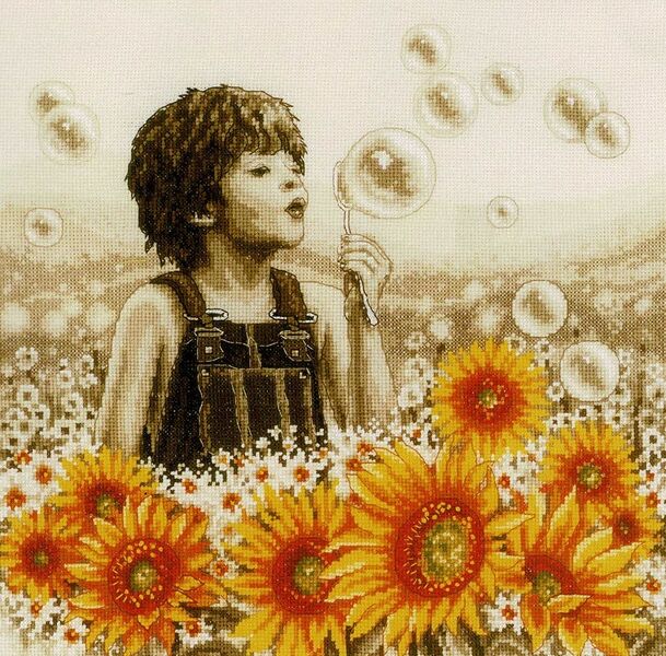 Boy with Sunflowers