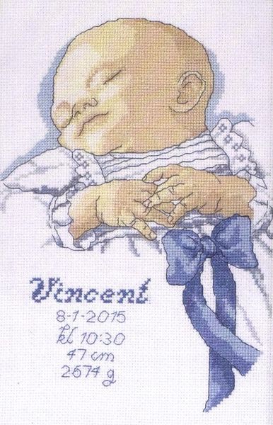 Sleeping Baby Boy Sampler