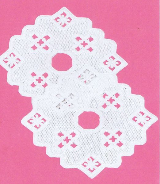 Hardanger Candle Rings with Crosses 